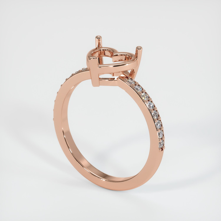 14K Rose Gold Pave Ring Setting