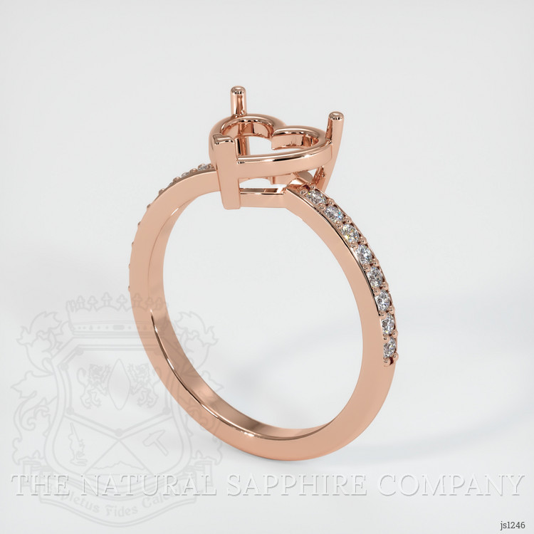14K Rose Gold Pave Ring Setting