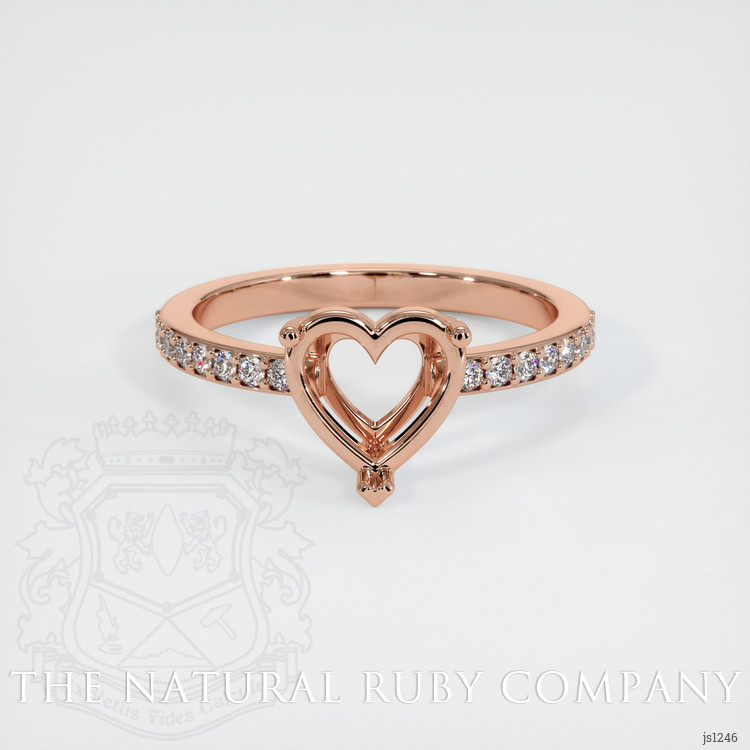 14K Rose Gold Pave Ring Setting
