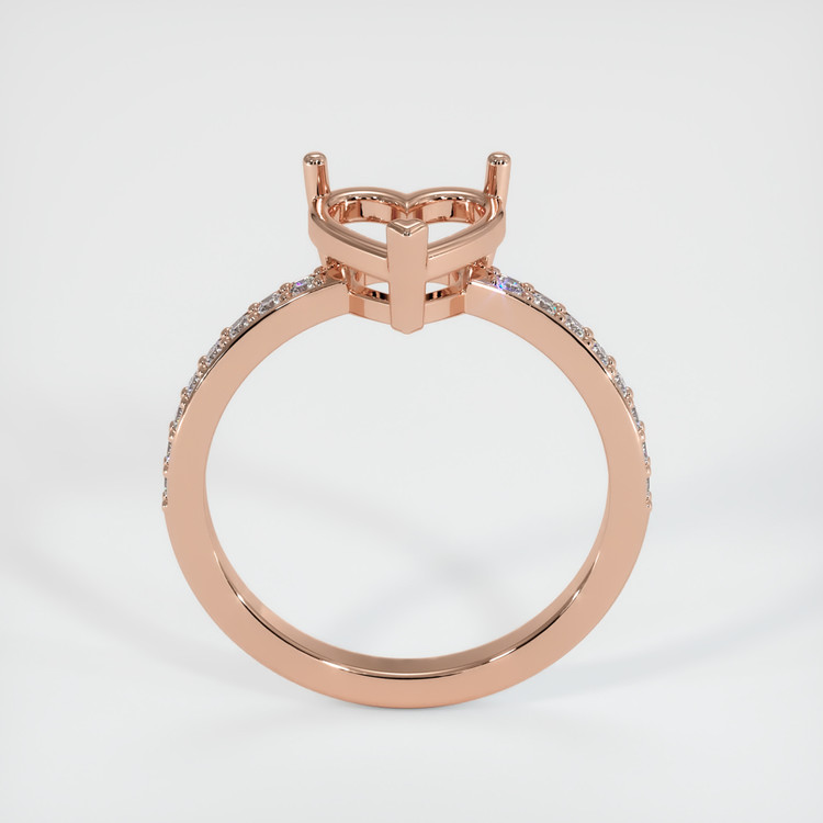 14K Rose Gold Pave Ring Setting