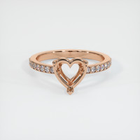 18K Rose Gold Pave Ring Setting Image