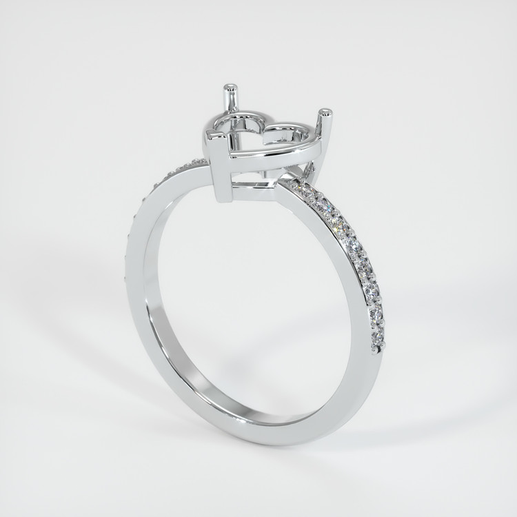 18K White Gold Pave Ring Setting