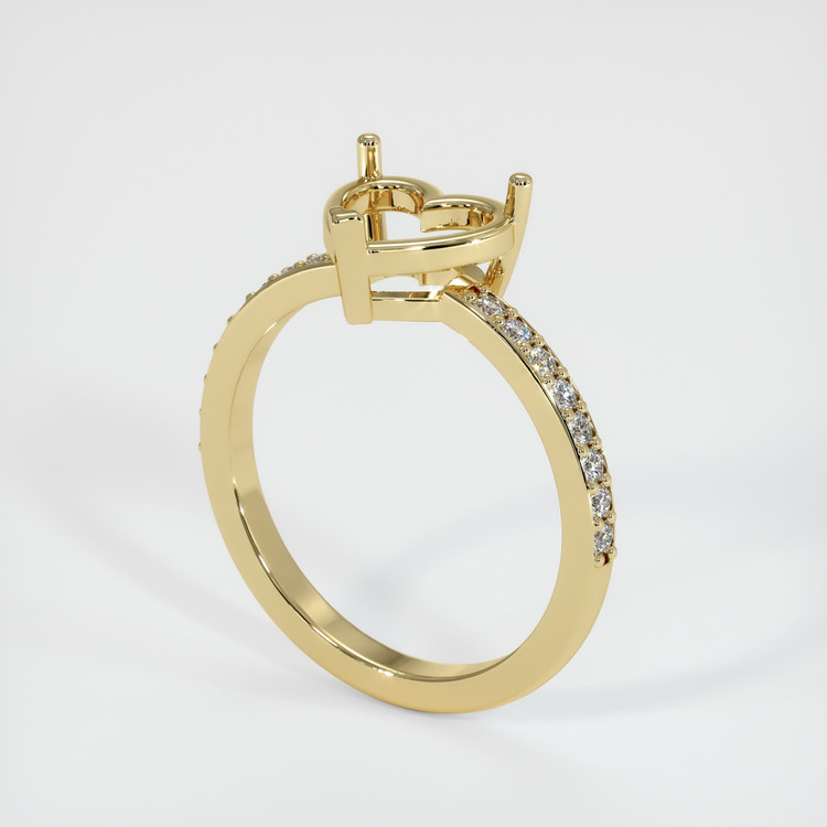 14K Yellow Gold Pave Ring Setting