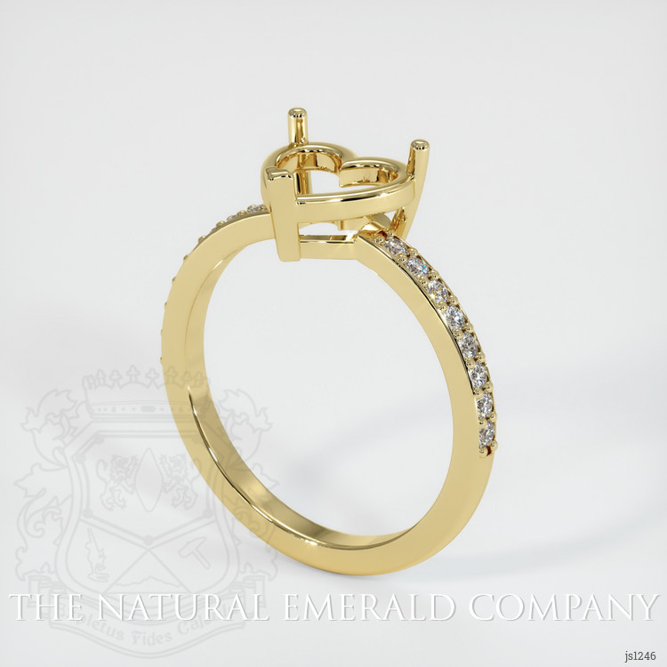 18K Yellow Gold Pave Ring Setting