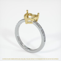 14K Yellow & White Pave Ring Setting Image
