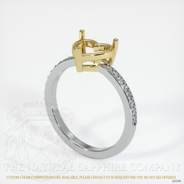 18K Yellow & White Pave Ring Setting