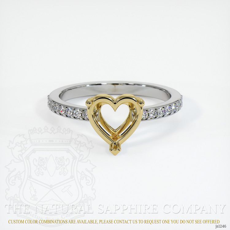 18K Yellow & White Pave Ring Setting