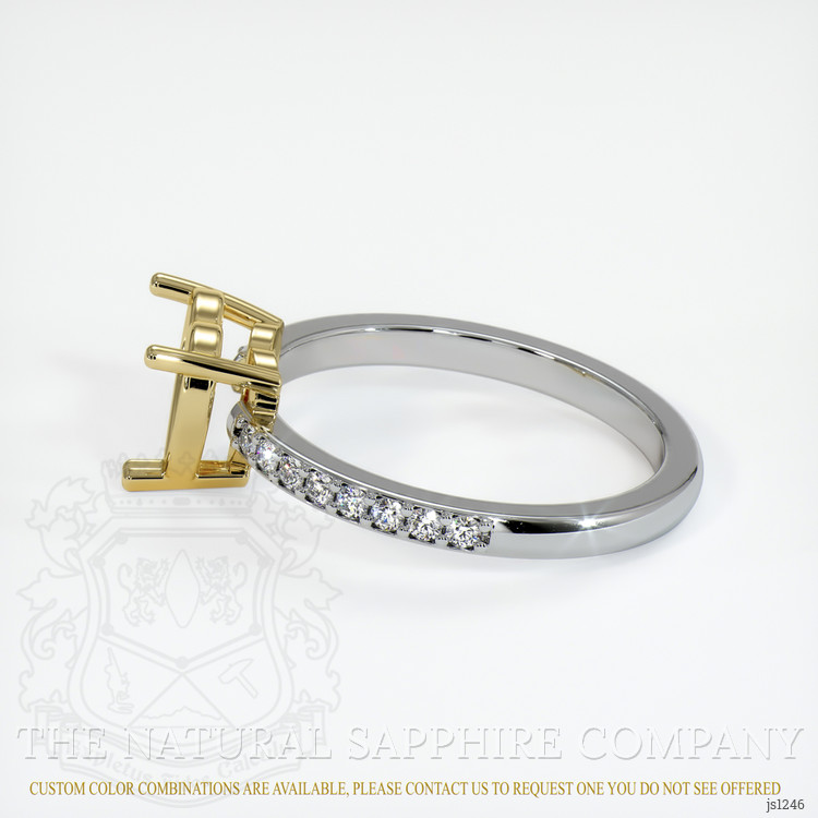 18K Yellow & White Pave Ring Setting