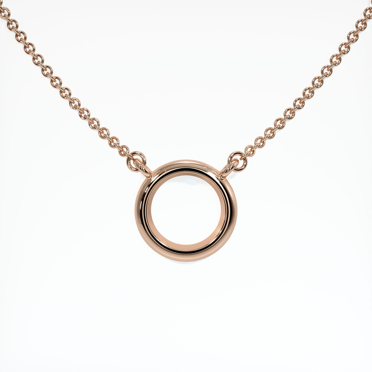 14K Rose Gold Bezel Necklace Setting