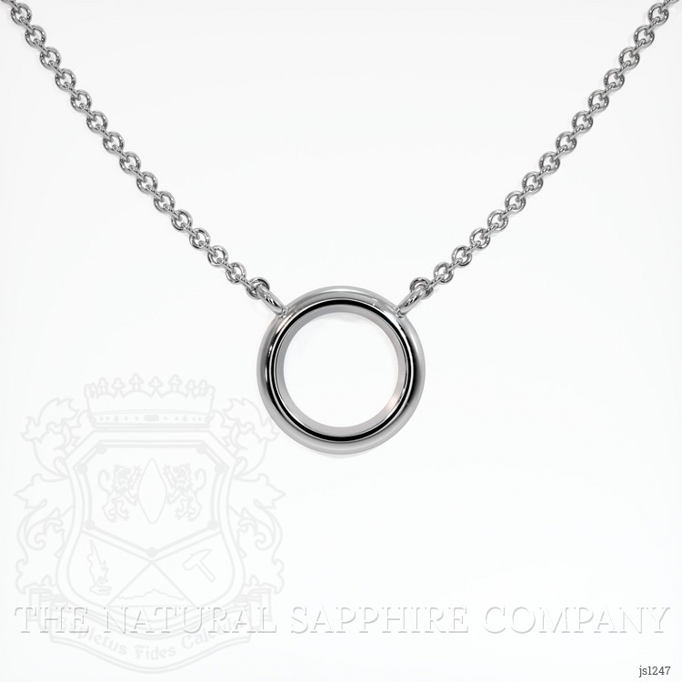 14K White Gold Bezel Necklace Setting