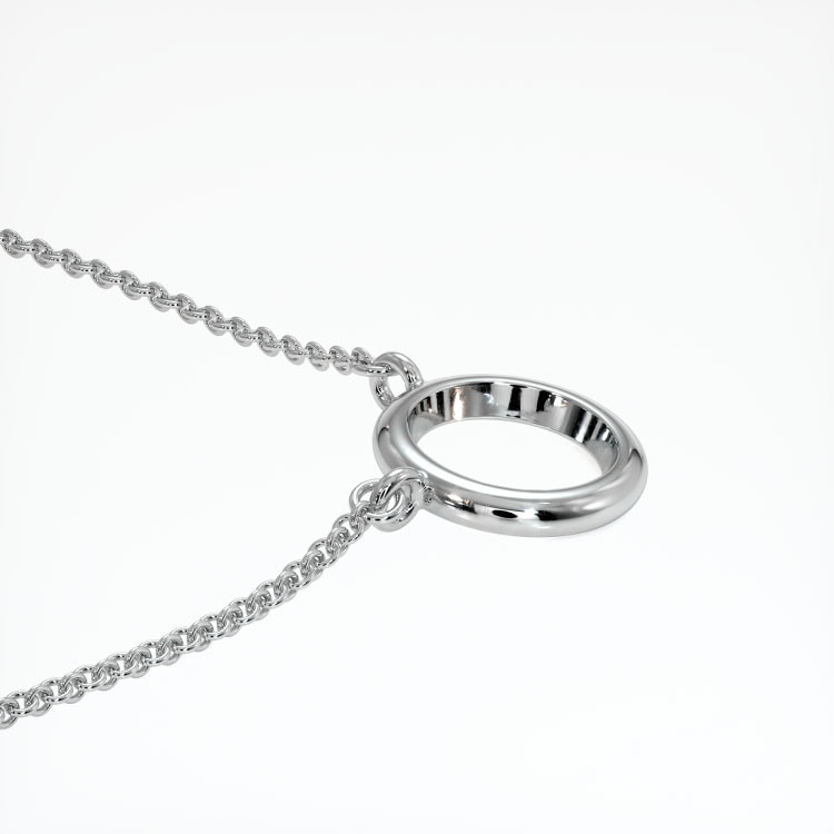 14K White Gold Bezel Necklace Setting