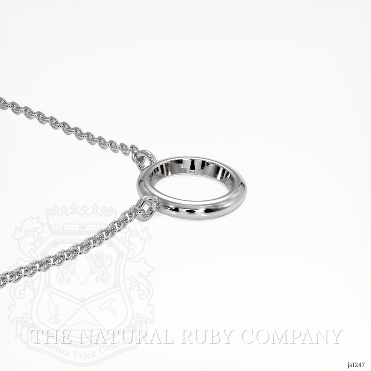 14K White Gold Bezel Necklace Setting