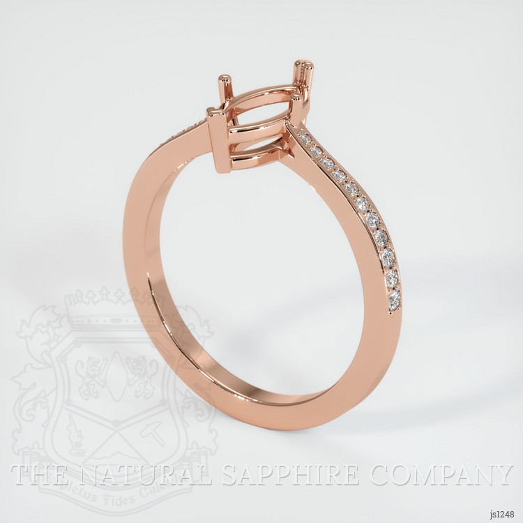 14K Rose Gold Pave Ring Setting
