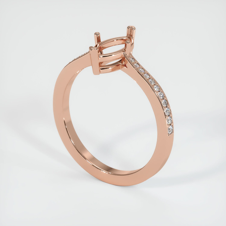 14K Rose Gold Pave Ring Setting
