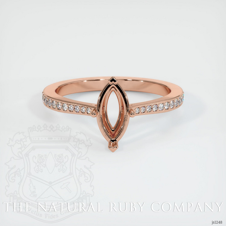 14K Rose Gold Pave Ring Setting