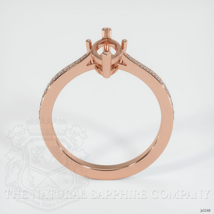 14K Rose Gold Pave Ring Setting