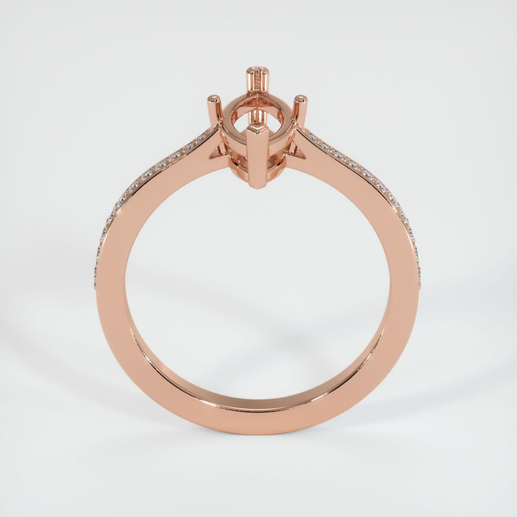 14K Rose Gold Pave Ring Setting