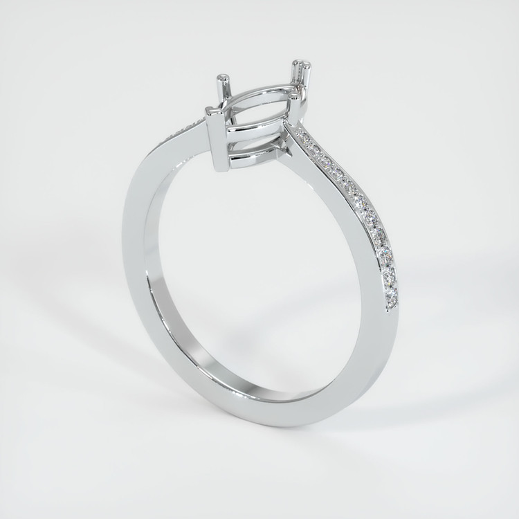 14K White Gold Pave Ring Setting