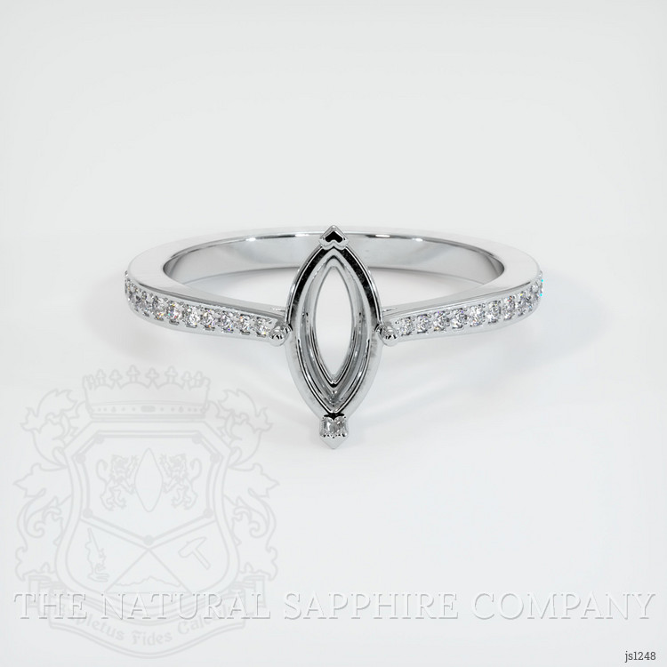 14K White Gold Pave Ring Setting