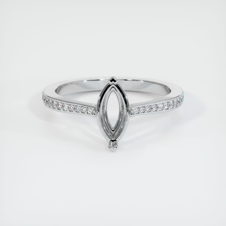 14K White Gold Pave Ring Setting