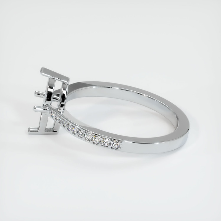 14K White Gold Pave Ring Setting