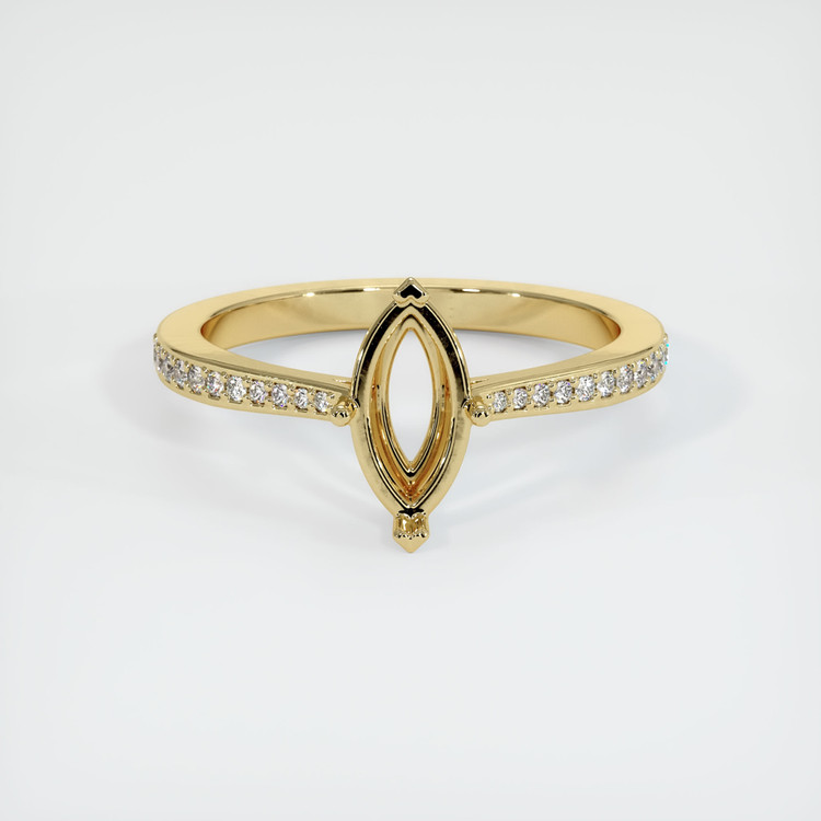 14K Yellow Gold Pave Ring Setting