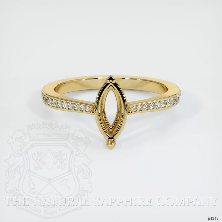 14K Yellow Gold Pave Ring Setting