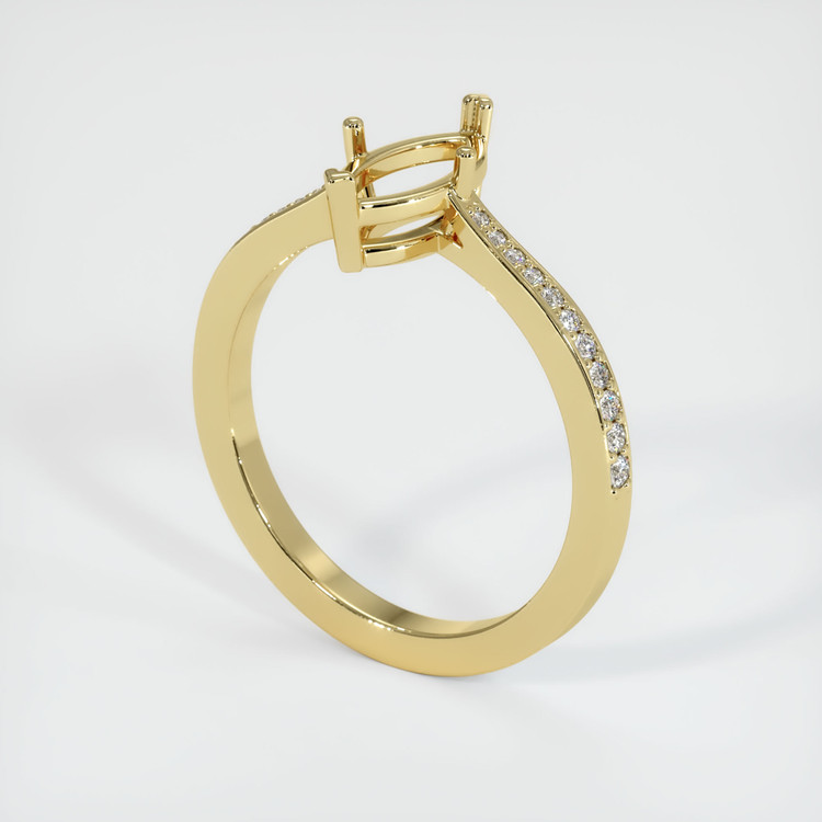 18K Yellow Gold Pave Ring Setting