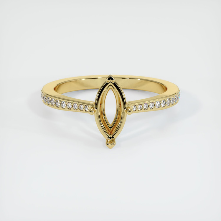 18K Yellow Gold Pave Ring Setting
