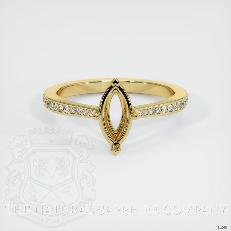 18K Yellow Gold Pave Ring Setting