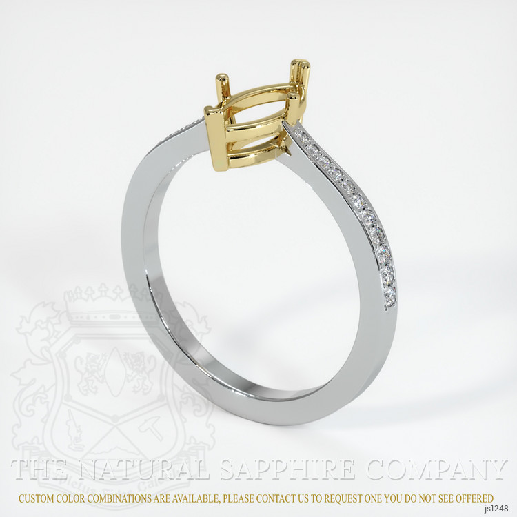 14K Yellow & White Pave Ring Setting