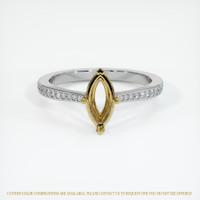 14K Yellow & White Pave Ring Setting Image