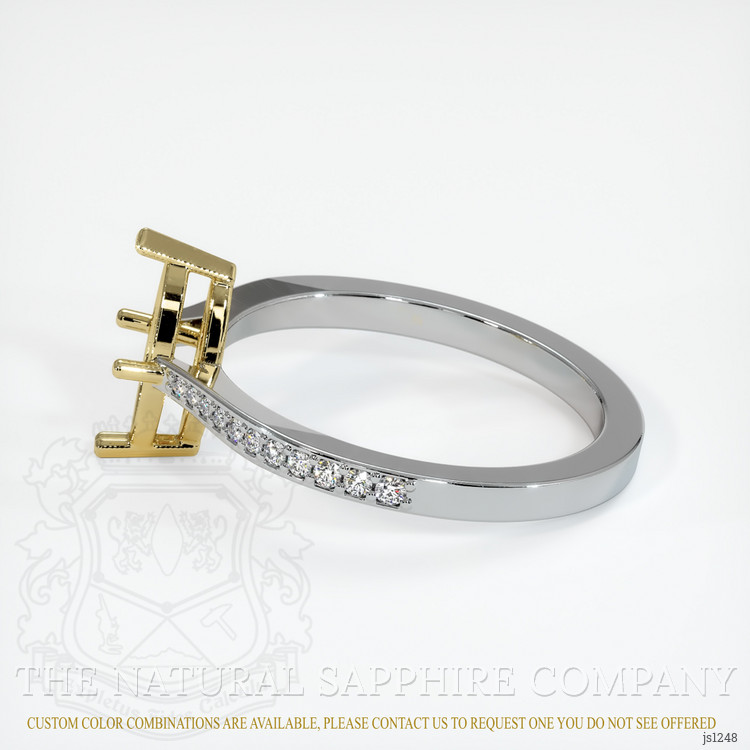 14K Yellow & White Pave Ring Setting