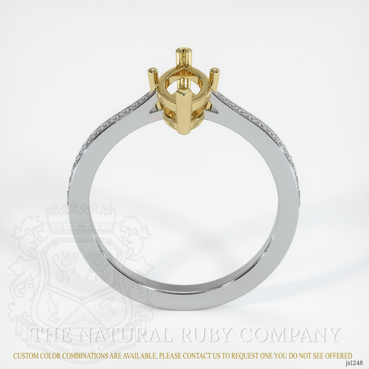 14K Yellow & White Pave Ring Setting