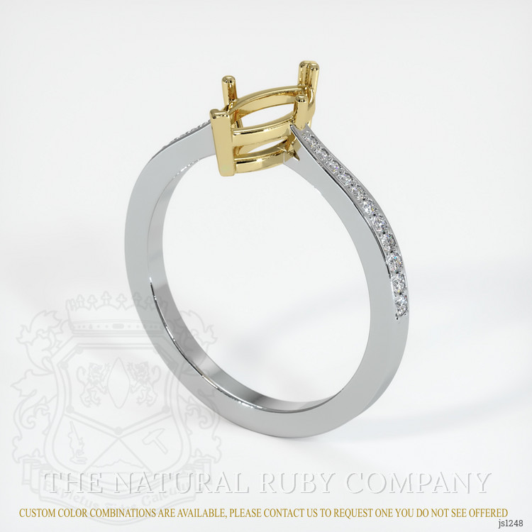 18K Yellow & White Pave Ring Setting