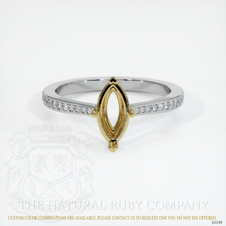 18K Yellow & White Pave Ring Setting