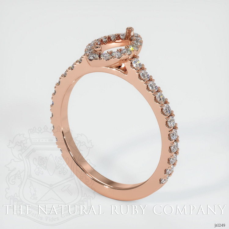 14K Rose Gold Pave Ring Setting