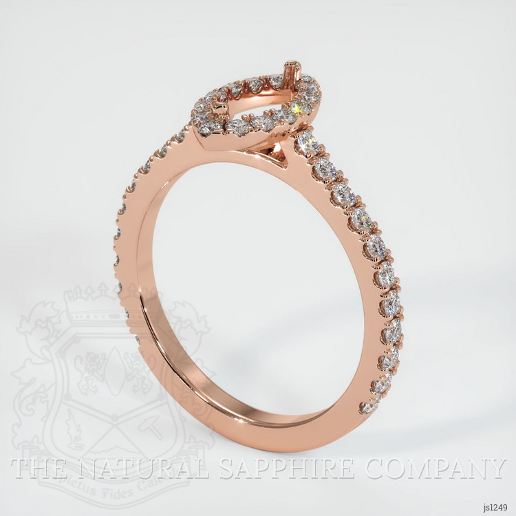 14K Rose Gold Pave Ring Setting