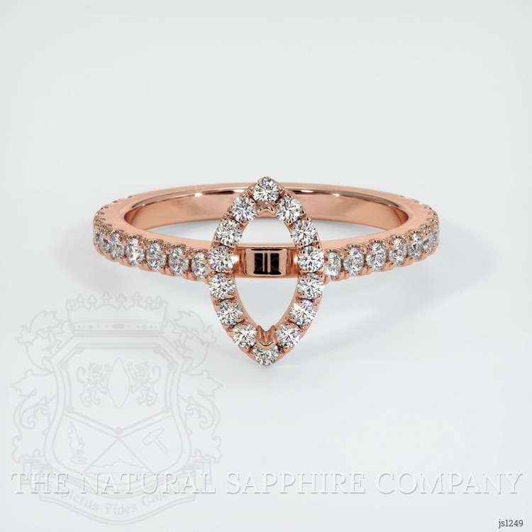 14K Rose Gold Pave Ring Setting