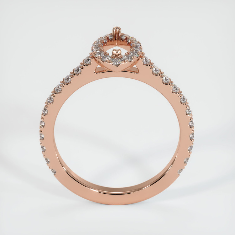 14K Rose Gold Pave Ring Setting