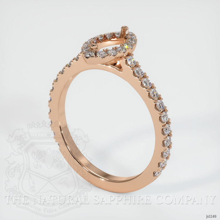18K Rose Gold Pave Ring Setting