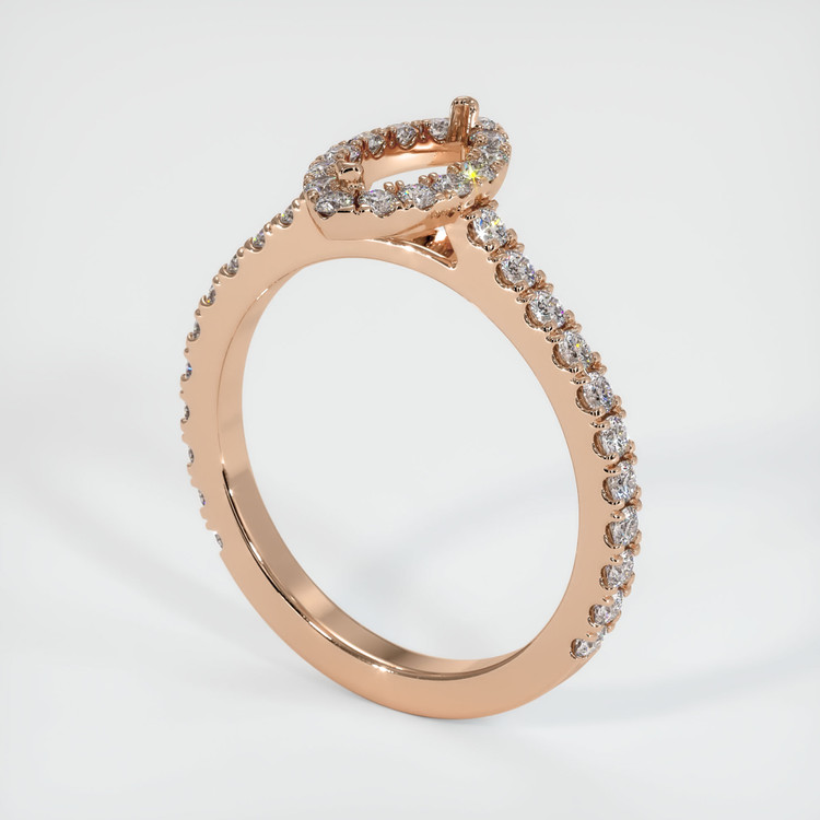 18K Rose Gold Pave Ring Setting