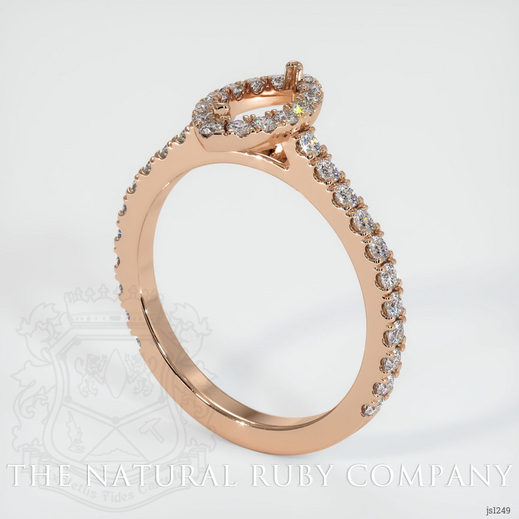 18K Rose Gold Pave Ring Setting