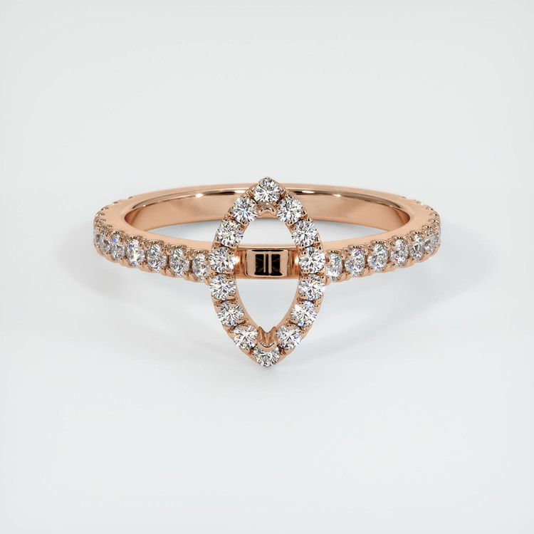 18K Rose Gold Pave Ring Setting