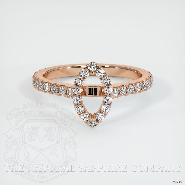 18K Rose Gold Pave Ring Setting