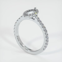 Pave Emerald Ring 0.70 Ct., 18K White Gold Combination Setting