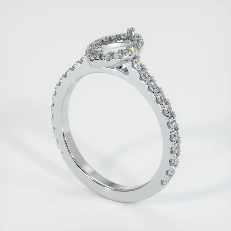 18K White Gold Pave Ring Setting