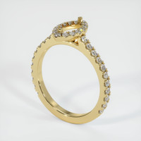 Pave Spinel Ring 1.34 Ct., 14K Yellow Gold Combination Setting