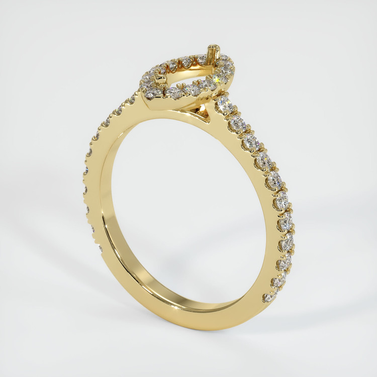 14K Yellow Gold Pave Ring Setting