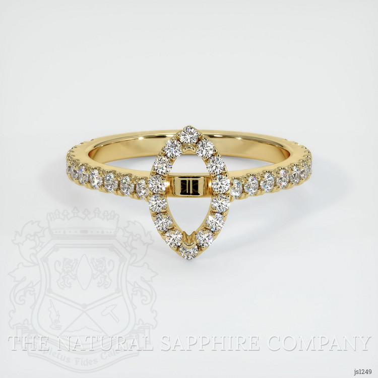 14K Yellow Gold Pave Ring Setting